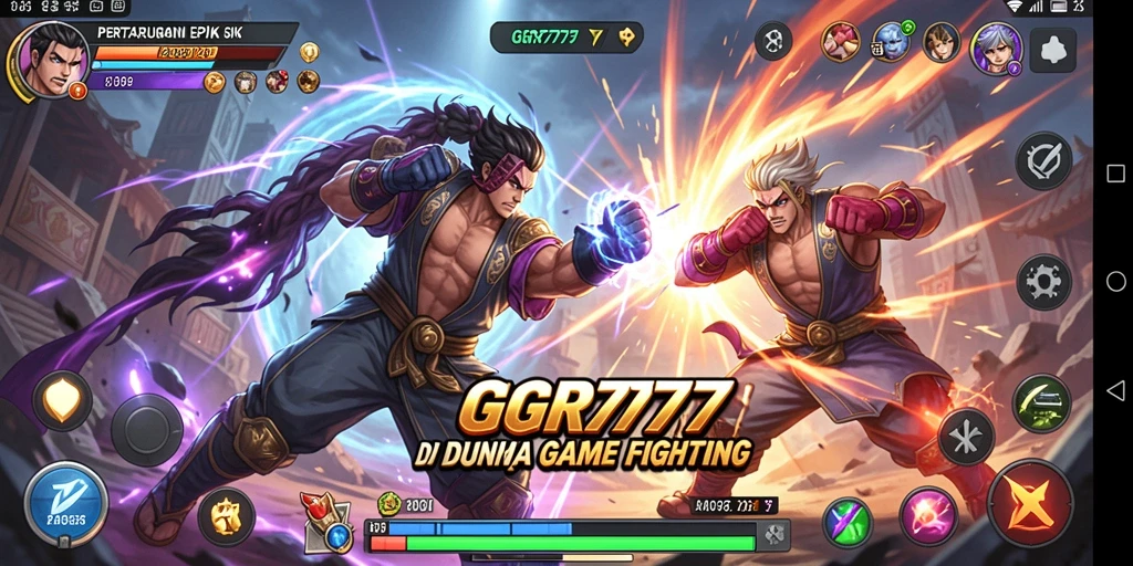 Screenshot GGR7777 menampilkan aksi pertarungan seru dan karakter dinamis.
