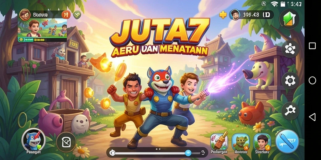 Screenshot gameplay JUTA7 memberikan gambaran seru tentang permainan Arcade.