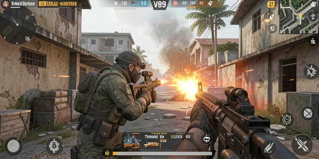 Tampilan gameplay <strong>V89</strong> yang mendebarkan di arena pertempuran.