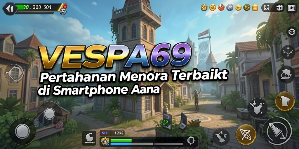 Tampilan gameplay menengah VESPA69, menampilkan strategi Tower Defense.